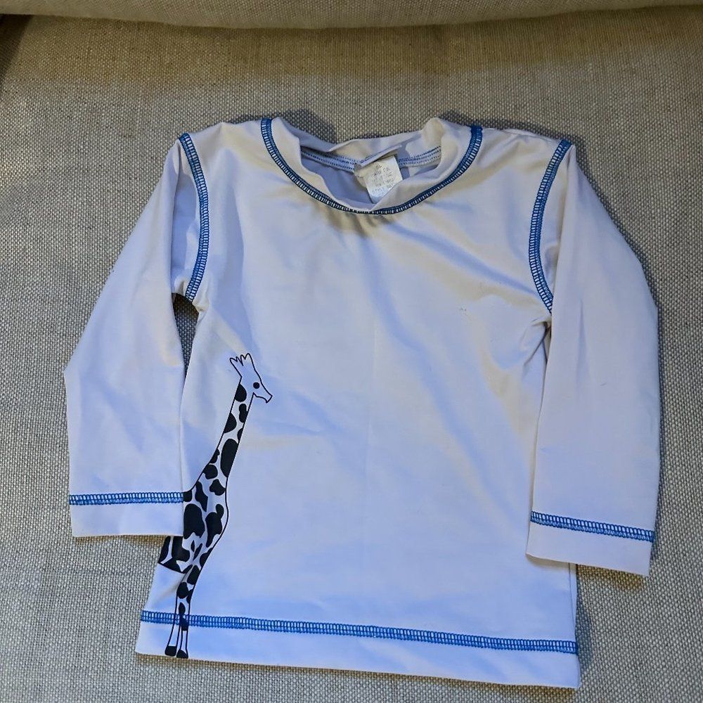 Florence Eiseman Boys 18-24M Giraffe Long Sleeve Rash Guard Swim Top